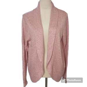 Kenneth Cole New York Woman's Marled Pink Open Cardigan Shawl size L